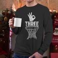 Three Points Throw Basketball Player Fan Dad Joke Tee Men Long Sleeve T-Shirt