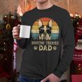 Vintage Boston Terrier Dad Dog Lovers Father's Day Tee Men Long Sleeve T-Shirt