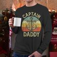 Vintage Captain Daddy Boat Pontoon Dad Fishing Sailor Anchor Men Long Sleeve T-Shirt