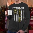 Vintage Proud Army Dad With American Flag Men Long Sleeve T-Shirt