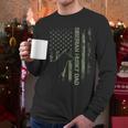 Vintage USA Camo Flag Proud Siberian Husky Dad Silhouette Men Long Sleeve T-Shirt
