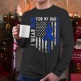 I Wear Blue For My Dad Colon Cancer Awareness Blue USA Flag Men Long Sleeve T-Shirt