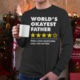 Worlds Okayest Father Dad Joke Review For Fathers Day Men Long Sleeve T-Shirt