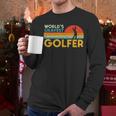 Worlds Okayest Golfer Retro Golf Joke Dad Men Women Kids Men Long Sleeve T-Shirt