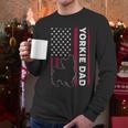 Yorkie Dog Vintage US American Flag Yorkie Dad Fathers Day Men Long Sleeve T-Shirt