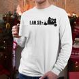 I Am 59 Plus 1 Middle Finger For A 60th Birthday Cat Mom Dad Men Long Sleeve T-Shirt
