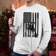 American Flag USA Patriot Boxer Dog Dad Men Long Sleeve T-Shirt