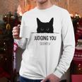 Cat Judging You Silently Cat Mom Dad Premium Tri-Blend Men Long Sleeve T-Shirt