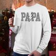Checkered Papa Lightning Bolt Fathers Day Dad Grandpa Men Long Sleeve T-Shirt