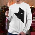Curious Cat Peeking Sneaky Cat Cat Mom Cat Dad Men Long Sleeve T-Shirt Curious Cat Peeking Sneaky Cat Cat Mom Cat Dad Men Long Sleeve T-Shirt