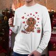 Cute Dachshund Valentine's Day Heart Love Dog Mom Dog Dad Men Long Sleeve T-Shirt