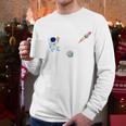 Dad Of The Birthday Boy Space Astronaut Birthday Family Men Long Sleeve T-Shirt