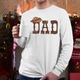 Dad Western Family Matching Birthday Cowboy Cowgirl Men Long Sleeve T-Shirt
