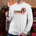 Disc Golf I'd Hit That Frisbee Golfer Retro Men Dad Men Long Sleeve T-Shirt
