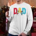 Disney Mickey And Friends Mickey Minnie Dad Collegiate Logo Men Long Sleeve T-Shirt