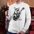 Dog Guitarist Guitar Pembroke Welsh Corgi Dad Mom Men Long Sleeve T-Shirt