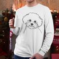 Line Art Dad Mom Dog Bichon Frise Men Long Sleeve T-Shirt