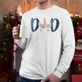 Unicorn Dad Birthday Shirt Matching Family Party Tee T-Shirt Men Long Sleeve T-Shirt