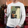 Vintage Japanese Cat Book Lovers UFO Alien Abduction Cat Dad Men Long Sleeve T-Shirt Vintage Japanese Cat Book Lovers UFO Alien Abduction Cat Dad Men Long Sleeve T-Shirt