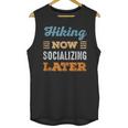 Hiking Now Minimal Socializing Introvert Vintage Unisex Tank Top