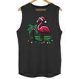 Nostalgia Holiday Tees -Adult Christmas Flamingo Small Short Sleeve Crew Neck Cotton Polyester Lightweight Ribbed Cuff Winter Unisex Tank Top