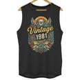 Vintage 1981 Retro Badge Nostalgia Eighties Compass Skull Unisex Tank Top