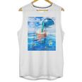 Frutiger Aero Aesthetic Tech Bubble Tea Boba Milktea Fishes Raglan Baseball Tee Unisex Tank Top