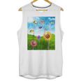 Frutiger Aero Aesthetic Tech Scenery Fishes Sunflower Raglan Baseball Tee Unisex Tank Top