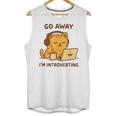 Go Away I'm Introverting Cozy Cat With Laptop And Coffee Unisex Tank Top