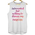 Introverted Willing To Discuss Caspian Introvert Unisex Tank Top