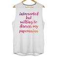 Introverted Willing To Discuss Paperanian Introvert Unisex Tank Top Introverted Willing To Discuss Paperanian Introvert Unisex Tank Top