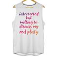 Introverted Willing To Discuss Red Platy Introvert Unisex Tank Top