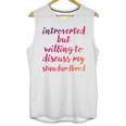 Introverted Willing To Discuss Standardbred Introvert Unisex Tank Top Introverted Willing To Discuss Standardbred Introvert Unisex Tank Top