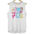 I Love 70's Retro Style Nostalgia Vibe 1970's Party Premium Tri-Blend Unisex Tank Top
