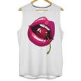 Rainbow Lips With a Cherry In The Mouth 80s Nostalgia Premium Tri-Blend Unisex Tank Top
