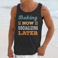 Baking Now Minimal Socializing Introvert Vintage Unisex Tank Top