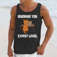 Cat Ignoring You Expert Level Orange Tabby Introvert Unisex Tank Top