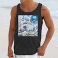 Frutiger Aero Aesthetic Tech Great Wave Of Kanagawa Fishes Unisex Tank Top