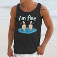 I'm Fine Drowning Thumbs Up Introvert Meme Humor Unisex Tank Top