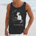 Introvert Cat With Coffee On Computer Antisocial Emo Goth Unisex Tank Top Introvert Cat With Coffee On Computer Antisocial Emo Goth Unisex Tank Top