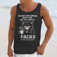 Introvert Cat Coffee Sarcastic Dark Humor Focus Meme Graphic Unisex Tank Top
