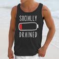 Introvert Socially Drained Battery Unisex Tank Top
