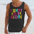 Introvert I Want To Be Alone Retro Wavy Unisex Tank Top