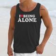 I Love Being Alone Introvert & Anxious Girl Red Heart Unisex Tank Top