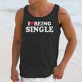 I Love Being Single Red Heart Anxious & Introvert Girl Club Unisex Tank Top