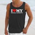 I Love My Social Anxiety Heart Humor Introvert Statement Unisex Tank Top
