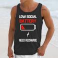 Low Social Battery Need Recharge Introvert Self-Care Unisex Tank Top