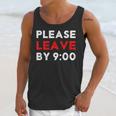Please Leave By 9 Introvert Party Anti-Social Birthday Unisex Tank Top