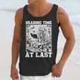 Reading Time At Last Book Lover Introvert Skeleton Reading Unisex Tank Top