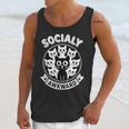 Socially Awkward Cute Introvert Cat Meme Anti-Social Club Unisex Tank Top